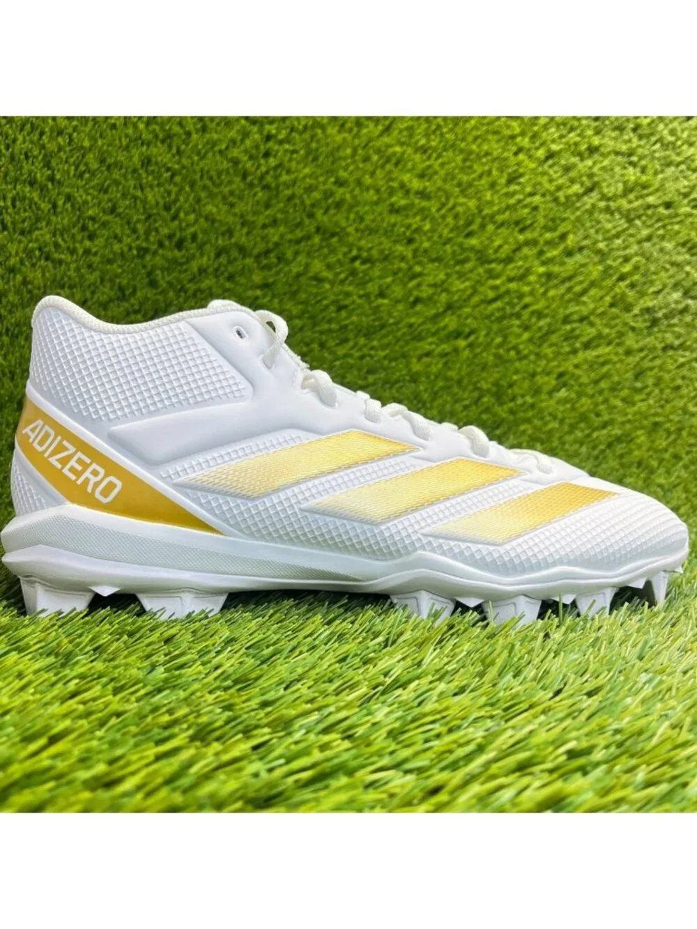 Adidas Adizero Impact.2 MD Mens Size 10.5 White Gold Running Football Cleats
